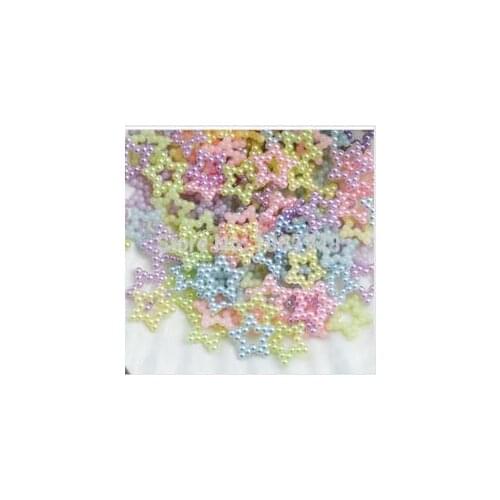 1000pcs 12mm mixed color hollow ABS pearl star beads flatback scrapbooking cell phone case accessories 3d cobachon diy jewelry