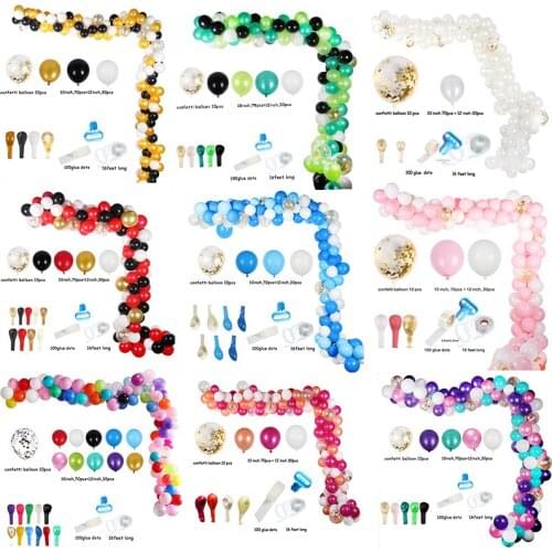 113Pcs Multicolor Balloons Arch Garlands Sets Confetti Latex Balloons Chain Floral Garland Wedding Decoration Birthday Party Set