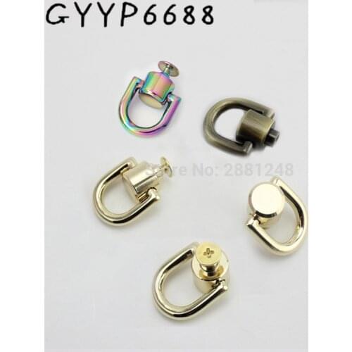 2-30pcs 9 colors rainbow Bag hanger hardware accessories on both sides of the screw D ring buckle bag the package chain metal