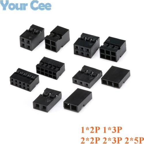 20 pcs Dupont Head 2.0mm 2P 3P 2*2P 2*3P 2*5P Dupont Plastic Shell Pin Head Connector Jumper Wire Cable Housing Plug Female