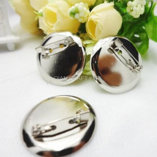 250pcs mixed sizes (20-25mm) Brooch Safety Pins - Brooch Pad - with silver round glue pads