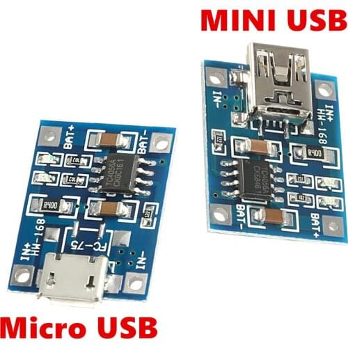 5PCS 18650 1A Lipo Battery Charging Board Charger Module lithium battery DIY MICRO Port Mike USB New Arrival TP4056 MINI USB