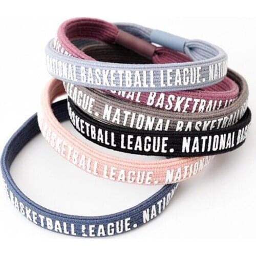 5PCS/Set Fashion Letter Sports Women Elastic Headband Girls Solid Hair Rubber Bands Accessories Hairband Scrunchy Lady Headdress