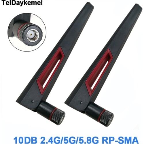 1PCS 10dBi 2.4G 5.8G Dual Band Router Antenna For ASUS AC88U AC87U RP SMA Male Universal Antennas Amplifier WLAN WiFi Antenne