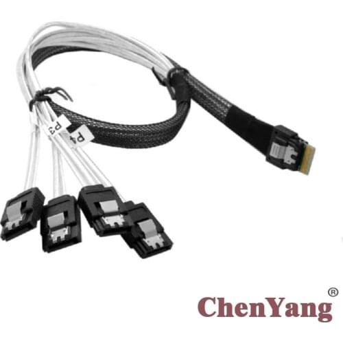 Chenyang 4 SATA Target Hard Disk Raid to Slim Line SAS 4.0 SFF-8654 4i 38pin Host Cable