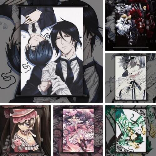 Black Butler Michaelis Sebastian Ciel Phantomhive Anime Manga HD Print Wall Poster Scroll