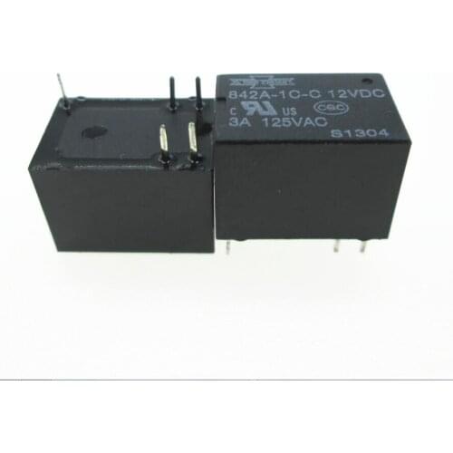 HOT NEW relay 842A-1C-C 12VDC 842A-1C-C-12VDC 842A1CC 842A1CC-12VDC 842A DC12V 12VDC 12V 3A 125VAC DIP5 5pcs/lot