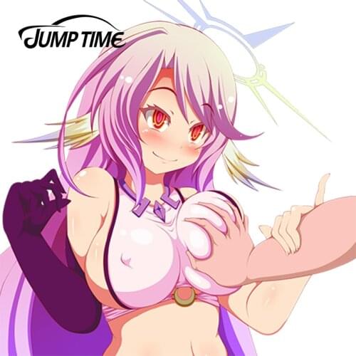 JumpTime 13cm x 13cm Car Styling Super Sexy Girl No Game No Life Jibril Render Graphic Car Stickers Motorcycle Car Decal