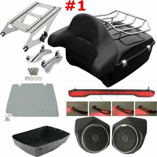 Motorcycle Pack Trunk Rack Backrest Speaker Tail Light For Harley Tour Pak Touring Road Street Electra Glide FLHR FLHT 2014-2020