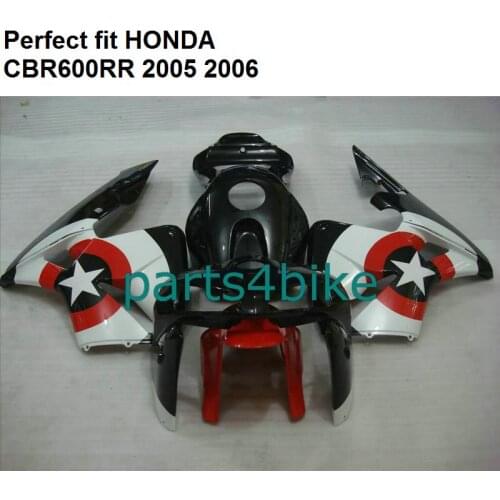 Bodywork kit for Honda fairings white star black CBR600RR 2005 2006 fairing kit CBR 600RR 05 06 SZ03