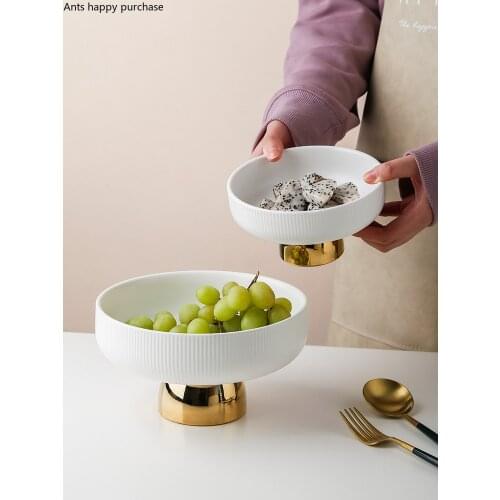 Creative 6/8 Inch Ceramic White Fruit Plate Dessert Salad Bowl Home Room Coffee Table Dried Fruit Pastry Plate Kitchen Utensils