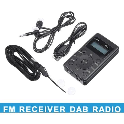 Mini Portable Stereo FM Radio Digital DAB+FM Receiver Transmitter Radio Digital LED Display Radio Receivers with Earphone
