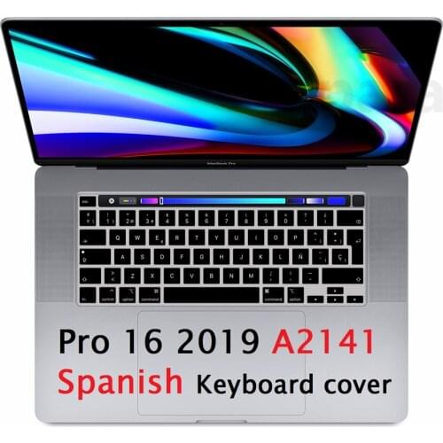 Soft Skin for Macbook Pro 16 2019 A2141 Spanish EU US Keyboard Cover Skin Silicon Pro 16 Spanish A2141 Keyboard Film Protector