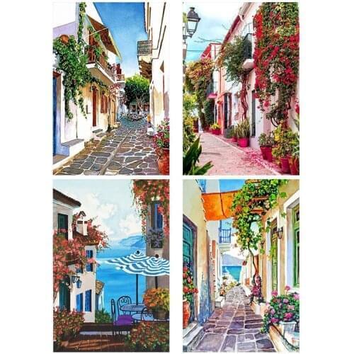 Flowers Alley Painting By Number DIY Kits For Adults On Canvas Frame For Drawing Oil Picture Coloring By Number Home Decoration