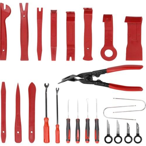 24pcs Auto Car Audio Radio Interior Door Panel Installation Pry Tool Repairing Hand Tools Kit Screwdriver Keys Pliers Remover