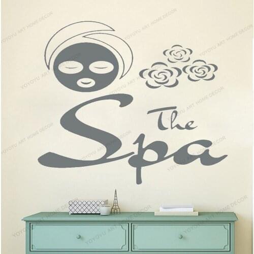 Wall Decal The Spa Sign Facials Mask Mudpack Rejuvenation Beauty Salon Body Massage Vinyl Sticker Home Spa Massage Parlor yw-635