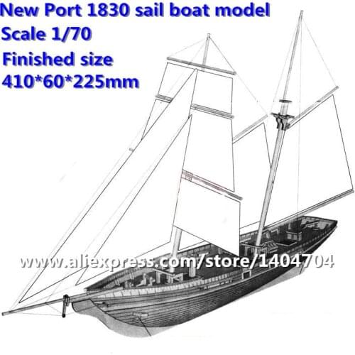 NIDALE model Hobby model kits Sacle 1/70 US Classic Baltiomore Schooner sailboat New Port 1830 sail boat wooden Model