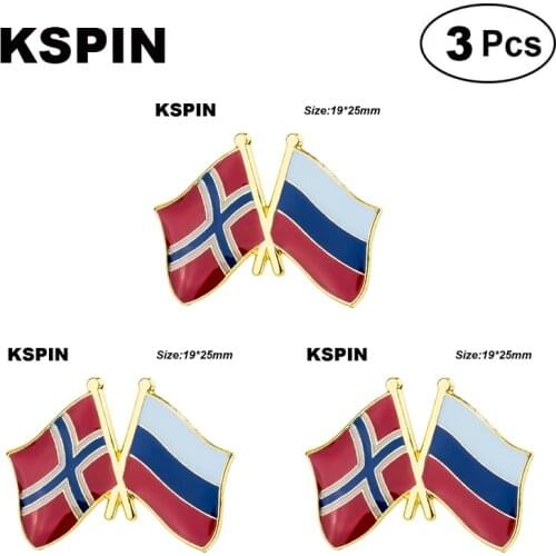 Norway & Russia Lapel Pin Brooches Pins Flag badge Brooch Badges