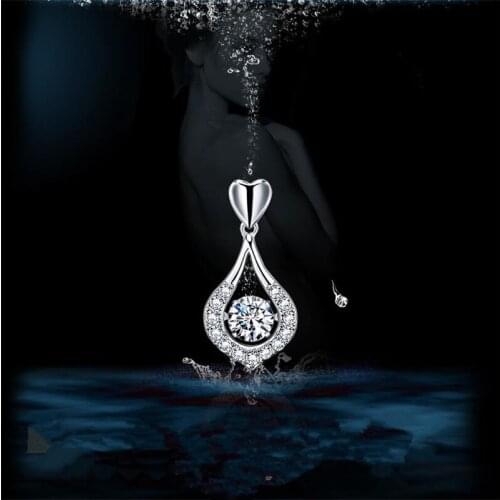 Charming Crystal Heart Water Drop Penadnt Women Necklaces Jewelry Lady Trendy Clavicle Necklace Silver Plated Choker Bijou