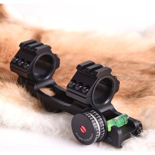 Scope One Piece Mount 25.4/30mm Rings Wiht Angle Indicator Bubble Level Optic Riflescope Accessories For 20mm Picatinny Rail