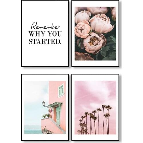 Landscape Canvas Painting Posters And Prints Nordic Flower Rose Wall Art Picture Scandinavian Living Room Modern Home Decor