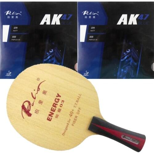 Pro Combo Racket Palio ENERGY03 Table Tennis Blade with 2Pieces Palio AK 47AK-47 BLUE Matt Rubber With Sponge