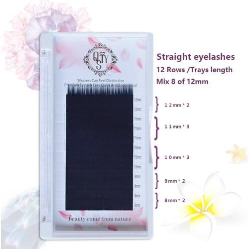 QSTY 1 cases/lot High quality mink Straight eyelash extension individual eyelashes natural eyelashes make up fake false eyelashe