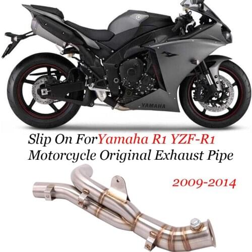 R1 Delete Catalyst Middle Pipe for 2009-2014 Yamaha R1 YZF-R1 Motorcycle Original Exhaust Pipe Silencer System Stainless Steel