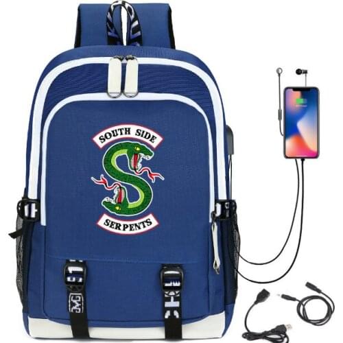 Riverdale Print new USB charging teen backpack children school bag student travel Oxford leisure laptop backpack Unisex Mochila