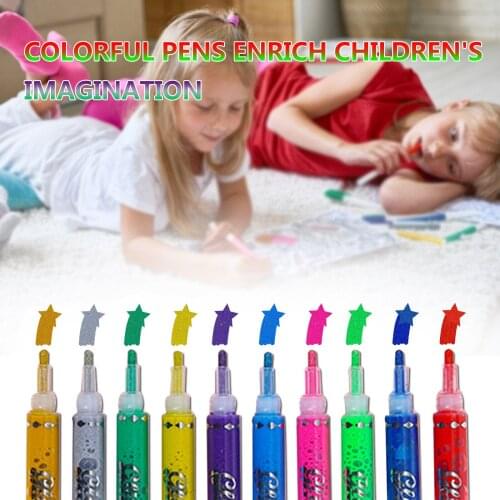 For Student School Office Supplies Stationery Children Drawing Watercolor Pen Set 10 Colors Marker Washable Painting Pen 5ml