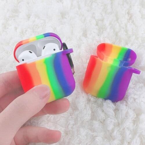 Silicone Earphones Protective Cover Rainbow-Color Protective Case Wireless Noise-canceling Headphones Headset Accessories Hot