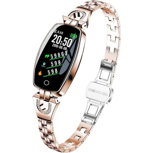 H8 Smart Band Women Fashion Watch Waterproof Fitness Tracker Bracelet Heart Rate Monitoring Gift for Girls Lady Watches