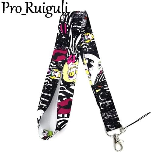 30pcs Tim Burton horror Neck Strap Lanyard keychain Mobile Phone Strap ID Badge Holder Rope Key Chain Keyring cosplay Accessory