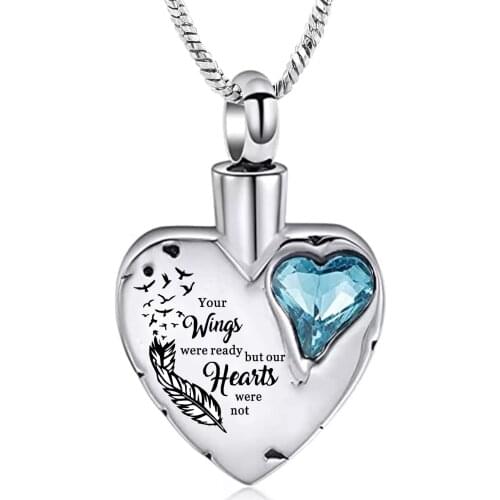 Hold Mutil-Colored Crsytal Heart Cremation Necklace For Ashes Of Loved Ones Keepsake Memorial Urn Jewelry Pendant