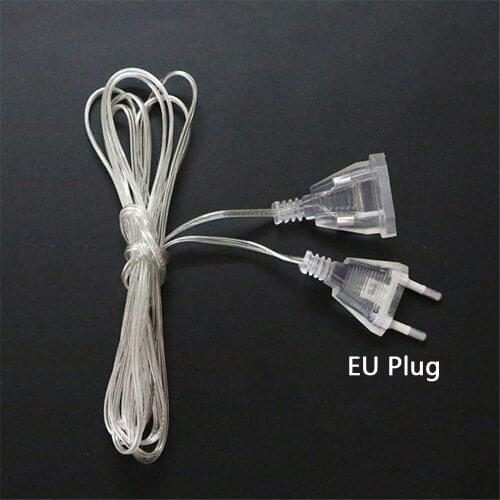 220V 3m EU plug extension cable LED light string curtain power extension cord home AC interior decoration Christmas lights