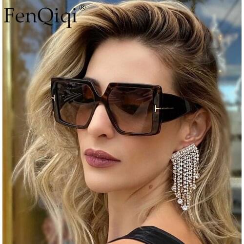 Oversized Square Sun Glasses Women 2021 Leopard Gradient Shades Glasses Gafas De Sol Hombre Sunglasses Gafas De Sol Hombre