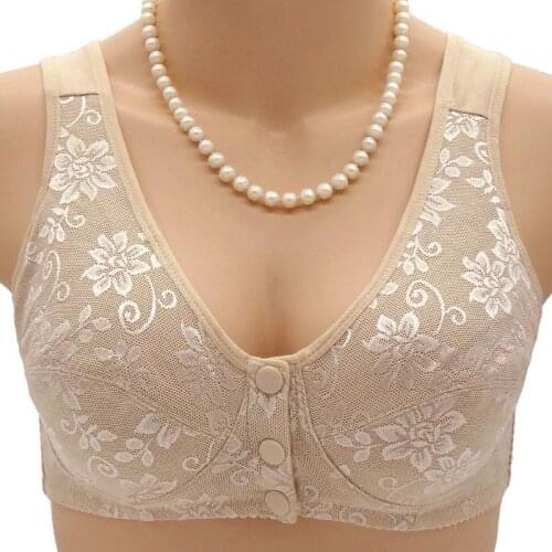 Womens Bra Front Closure Bralette Tops Wireless Cotton Plus Size Brassiere Underwear Lingerie