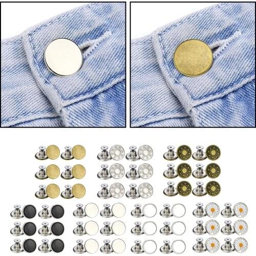 12x 17mm Jeans Buttons Repair Studs for Jean Pant Replace Silver Daisy