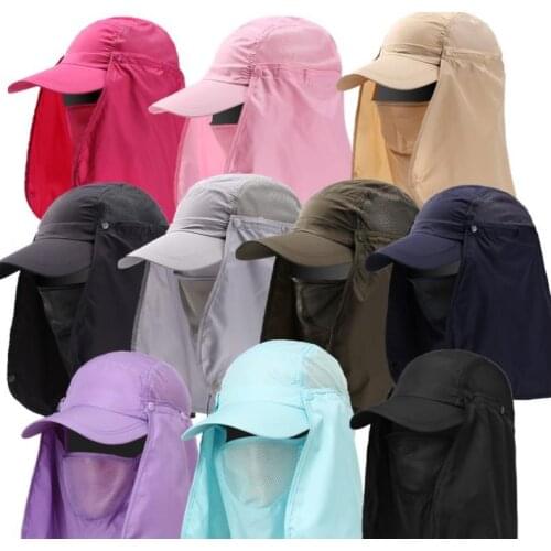 240pcs/lot new fashon face protect fast dry sun hat cap for riding cycling fishing and beach