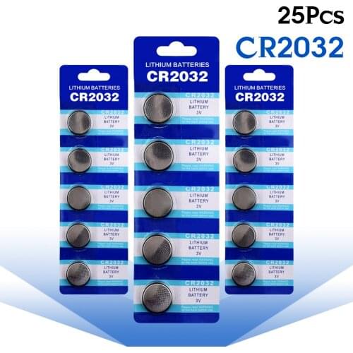 25pcs CR2032 CR 2032 3V Li-ion Button Coin Battery ECR2032 DL2032 BR2032 remote control electronic Watch Car key MP3