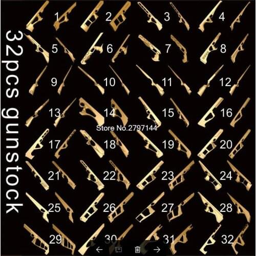 32pcs for choose gunstock 3D STL model for carved figure cnc machine Router Engraver ArtCam Gun stock Model design