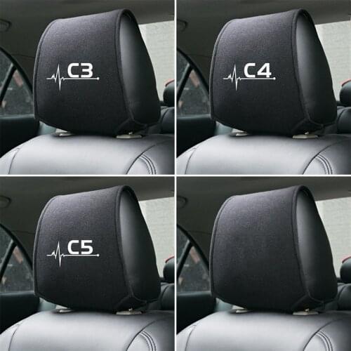 Interior accessories Universal Headrest Cover car styling for Citroen C3 C3-XR C4 C5 Accessories Car Styling