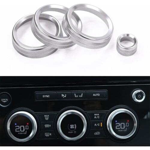 Car Styling For Land Rover Discovery 5 LR5 L462 2017 2018 Car Air Conditioner Volume Knob Decor Ring Trim Interior Accessories