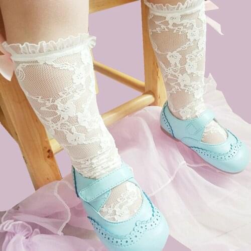 White Lace Baby Knee High Socks Summer Breathable Mesh Socks Solid Color Kids Girls Long Socks
