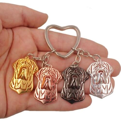 Dogue de Bordeaux Dog Animal Cute Gold Silver Plated Keychain For Bag Car Women Men Girls Boys Love Jewelry K173
