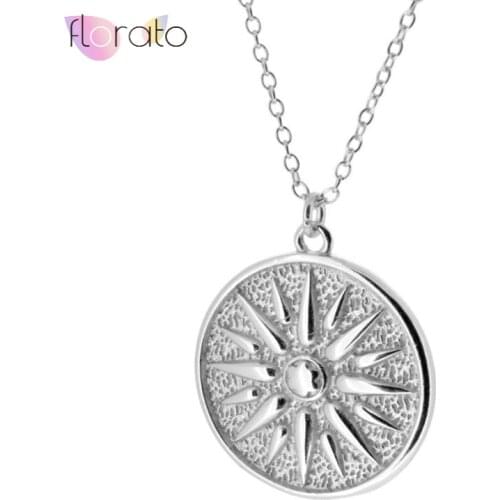 100% real Tiny Sun Gold Silver Chain Necklace 925 Sterling Silver Pendant Necklaces for Women Party Fashion Jewelry Wholesale