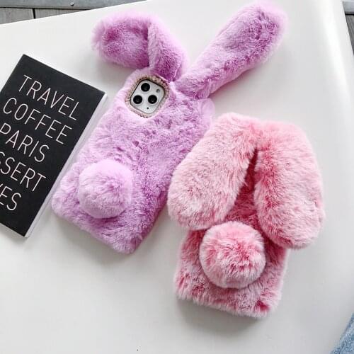 Plush Rabbit TPU Case For Xiaomi Mi 11 Lite Phone Cover For Redmi Note 10 8 Pro 9 9s 7 8T 9C 9A 8A 8 Mi 10T Pro Lite 10 Ultra