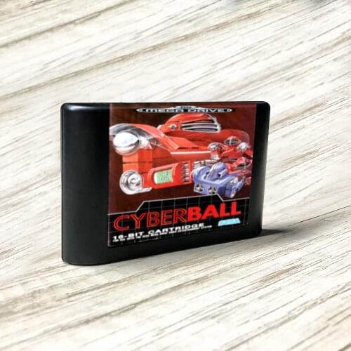 CyberBall - EUR Label Flashkit MD Electroless Gold PCB Card forSega Genesis Megadrive Video Game Console