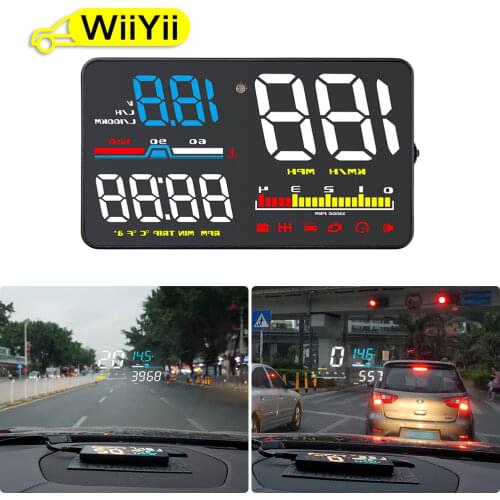 GEYIREN D5000 head-up display OBD film smart display speedometer temperature car electronics speed projector on the windshield
