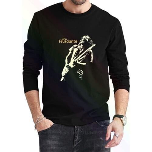 John Frusciante Logo Classic Black T-Shirt 2021 Newest Summer Mens Long Sleeve Popular Tees Shirt Tops Novel Unisex